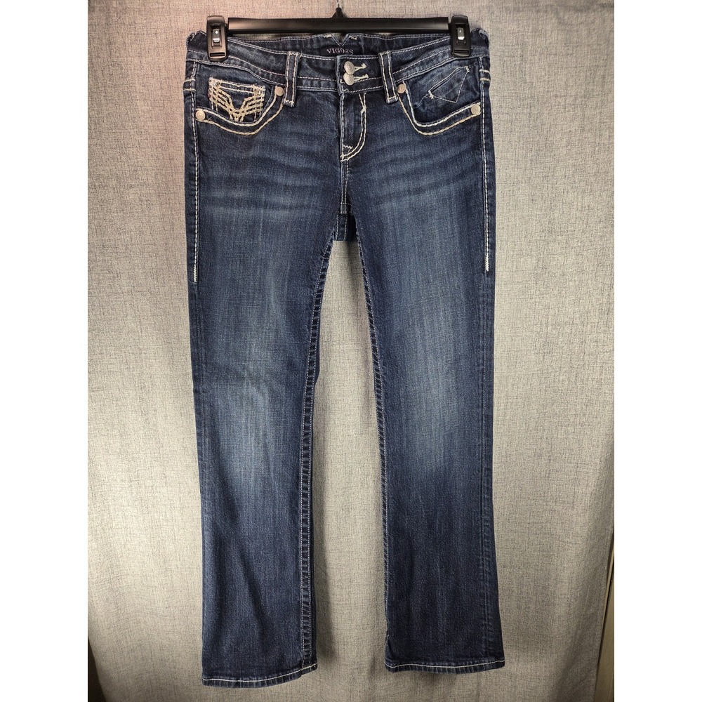 Vigoss Jeans New York Boot Cut Thick Stitch Womens Sz 7/8 Flap Pockets